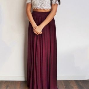 Burgundy Maxi Skirt